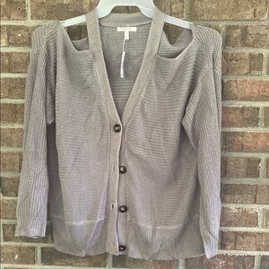 Maurices Grey Open Shoulder Cardigan